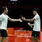 Penampilan ganda putra Indonesia, Fajar Alfian/Muhammad Shohibul Fikri, pada semifinal beregu putra Asian Games 2026 di Jepang, Rabu (23/9/2026). (Media PBSI)
