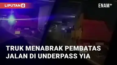 Beredar video kecelakaan tunggal yang libatkan sebuah truk. Kamis (14/3/2024) dini hari. Kecelakaan tersebut berada di jalan underpass bandara Yogyakarta International Airport