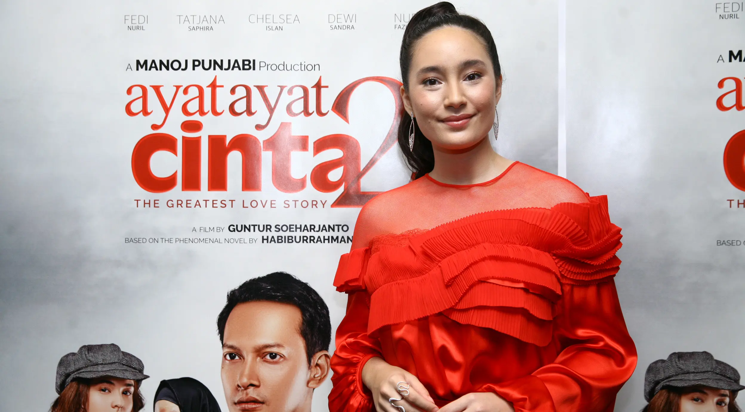 Tatjana Saphira di acara Screening film Ayat-Ayat Cinta 2 (Nurwahyunan/bintang.com)