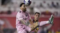 Aksi bintang Inter Miami, Lionel Messi saat melawan New York Red Bull pada lanjutan MLS 2023 di Red Bull Arena, New York, Minggu (27/8/2023) pagi WIB. (AP Photo/Eduardo Munoz Alvarez)