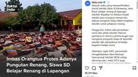 Viral Video Murid SD Belajar Renang di Lapangan Sekolah Disebut Imbas Orangtua Protes Pungutan Biaya.&nbsp; foto: dokumentasi warga Karawang dan Instagram @fakta.indo, @fakta.jakarta