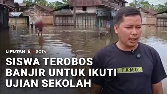 Puluhan Desa di Aceh Terendam Banjir, Siswa Nekat Terobos demi TKA