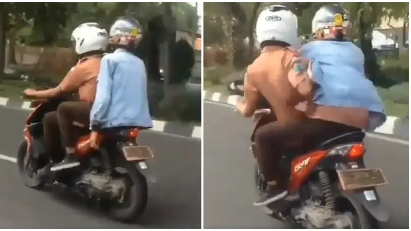 Dua Pemuda Atraksi Di Atas Motor Ini Bikin Geleng Geleng Kepala