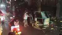 Mobil Jip Seruduk Pedagang dan Pengendara Motor di Sukabumi