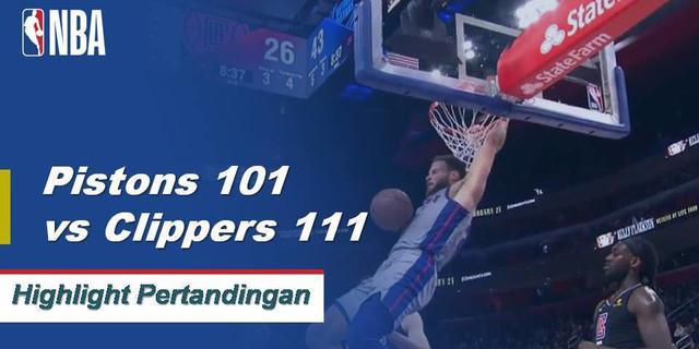 Cuplikan Pertandingan NBA : Clippers 111 vs Pistons 101