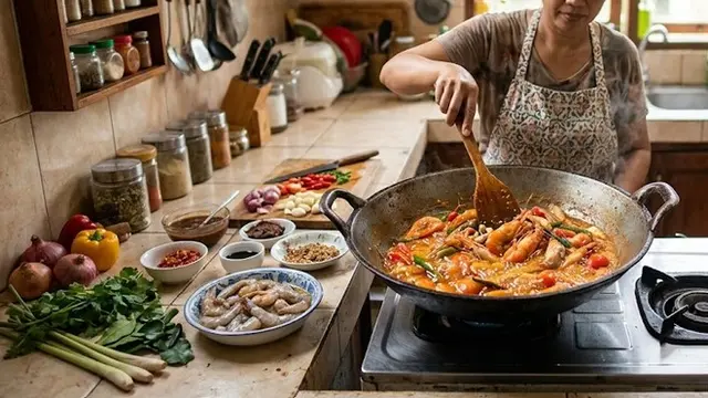 Resep Udang Asam Manis Pedas (AI Generated)