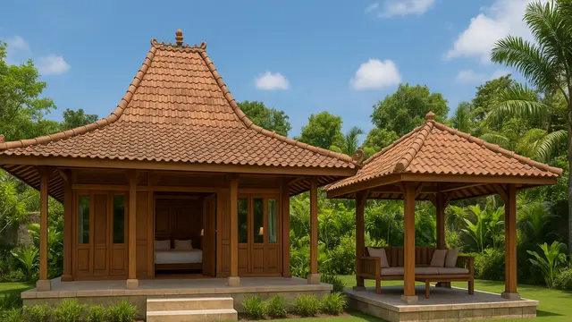 Rumah 6x9 di Desa dengan Atap Joglo (Foto: ChatGPT)