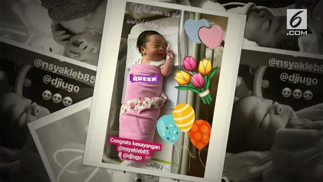 Foto-foto anak pertama pasangan Nabila Syakieb dan Reshwara Argya Ardinal yang baru lahir.