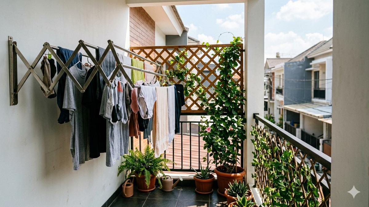 7 Model Tempat Jemur Baju untuk Rumah Kecil agar Tidak Terlihat dari Ruang Tamu