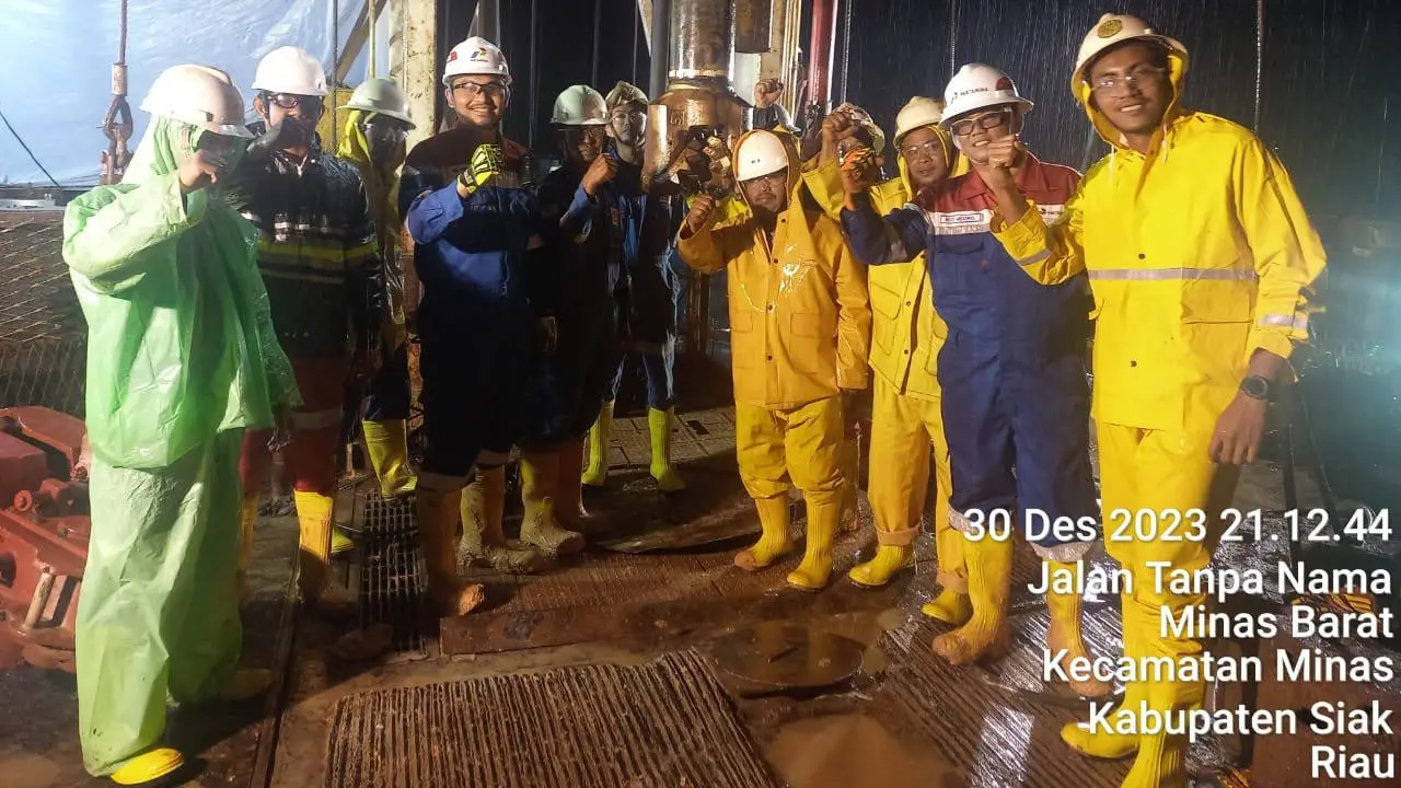 SKK Migas bersama Pertamina Hulu Rokan melakukan tajak sumur eksplorasi Mibasa-1X pada Sabtu (30/12/2023) pukul 21.00 WIB di Kabupaten Siak, Provinsi Riau. (Dok SKK Migas)