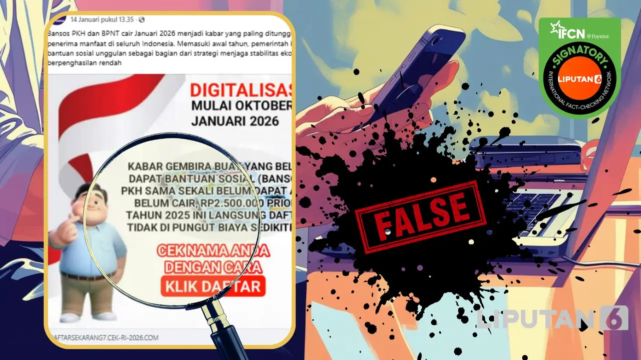 Tangkapan layar klaim link pendaftaran PKH dan BPNT cair Januari 2026