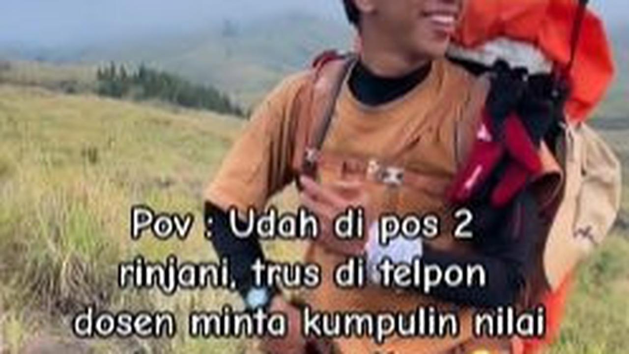 "Ngecamp dulu di pos 3, orang lanjut ke pelawangan. Dia sendiri balik kanan kayak orang susah wkwkw," ungkap sang pemilik video.