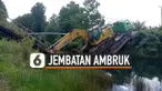 JEMBATAN AMBRUK USAI DILINTASI TRUK PENGANGKUT EKSKAVATOR