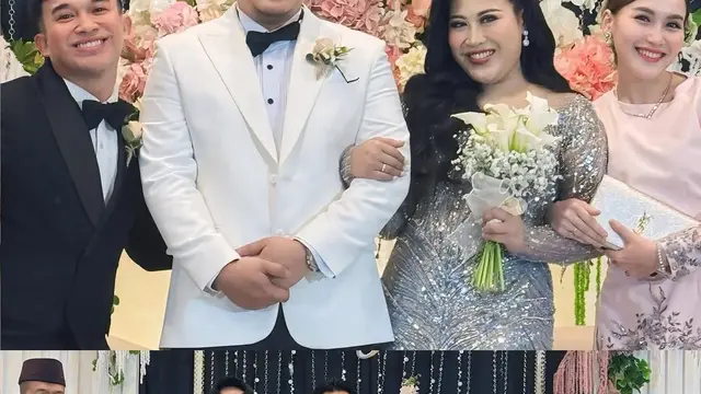 Ayu Ting Ting saat Hadir di Resepsi Pernikahan Boiyen dengan baju kurung. [@ayutingting92]