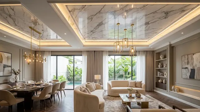 Model Plafon PVC untuk Interior Rumah Estetik/AI Generated