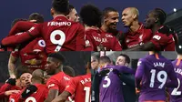 Liverpool berhasi menjaga jarak dengan Manchester City usai mengalahkan Crystal Palace 4-3 pada pekan ke-23 Premier League. Sementara itu Manchester City masih membayangi Liverpool dengan selisih empat poin saja. (Kolase Foto AFP)