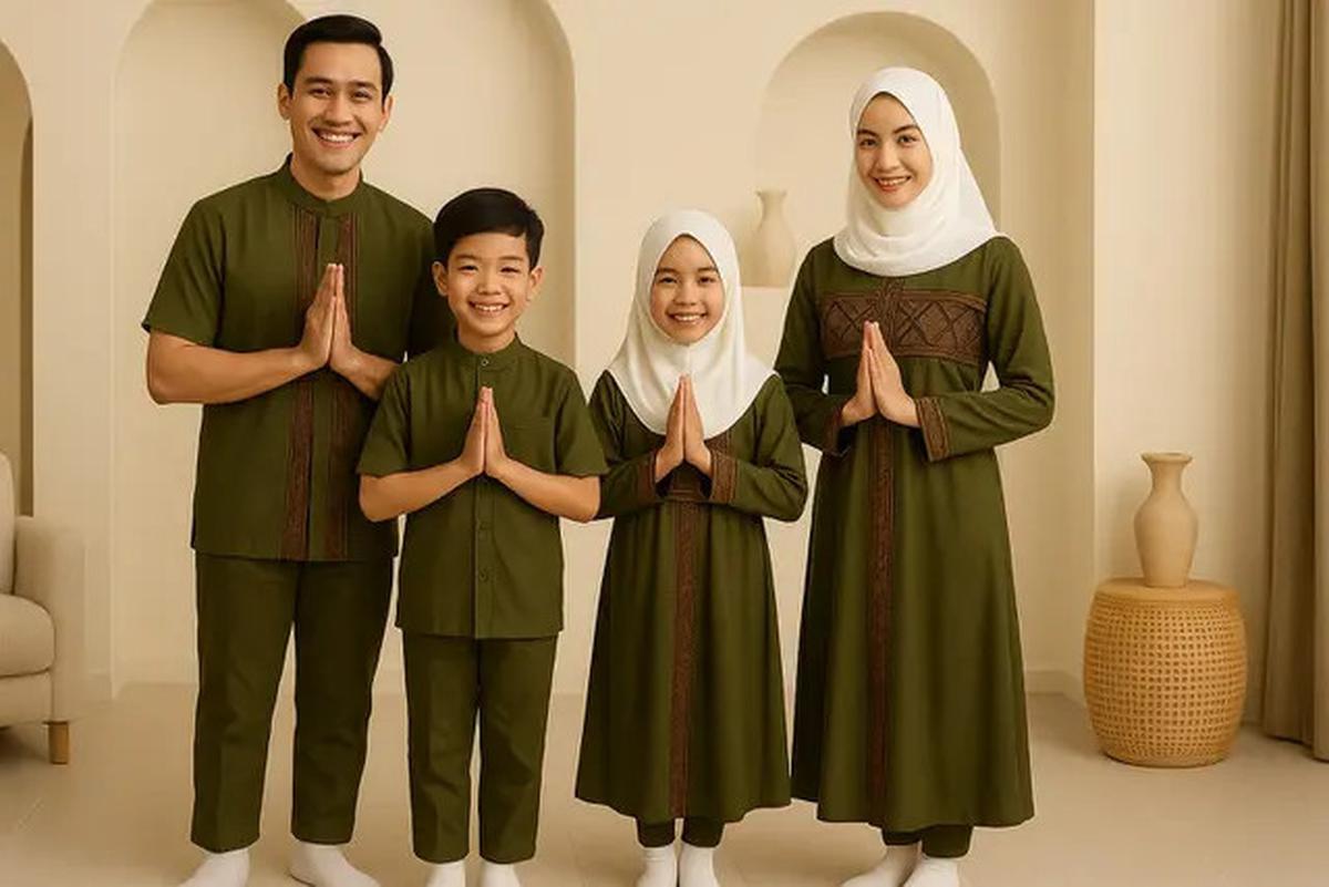 6 Inspirasi Model Outfit Sholat Ied Keluarga 2025 yang Serasi dan Adem, Tampil Kompak di Momen Spesial