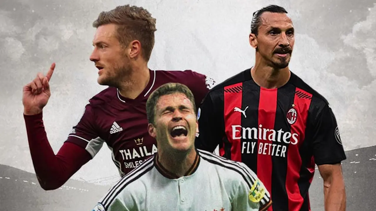 Ilustrasi - Jamie Vardy, Oliver Bierhoff, Zlatan Ibrahimovic