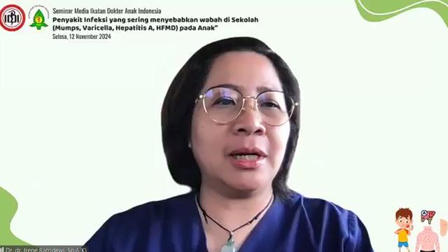 Kepala Divisi Infeksi dan Penyakit Tropis SMF Ilmu Kesehatan Anak FK Universitas Brawijaya, Malang, Irene Ratridewi.