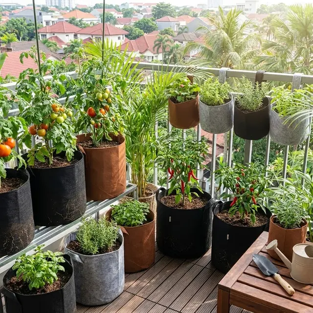 Desain Balkon Rumah yang Bisa Jadi Kebun Sayur Mini
