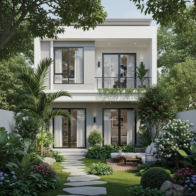 Rumah Kecil Type 45 Modern Minimalis dengan Taman Belakang (Gemini AI)