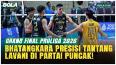 Jakarta Bhayangkara Presisi lolos ke final Proliga 2026 usai menang 3-0 atas Garuda Jaya di Semarang, Jumat (17/4/2026). Mereka akan menghadapi LavAni di GOR Amongrogo, Yogyakarta, setelah tampil dominan dan unggul di momen krusial.