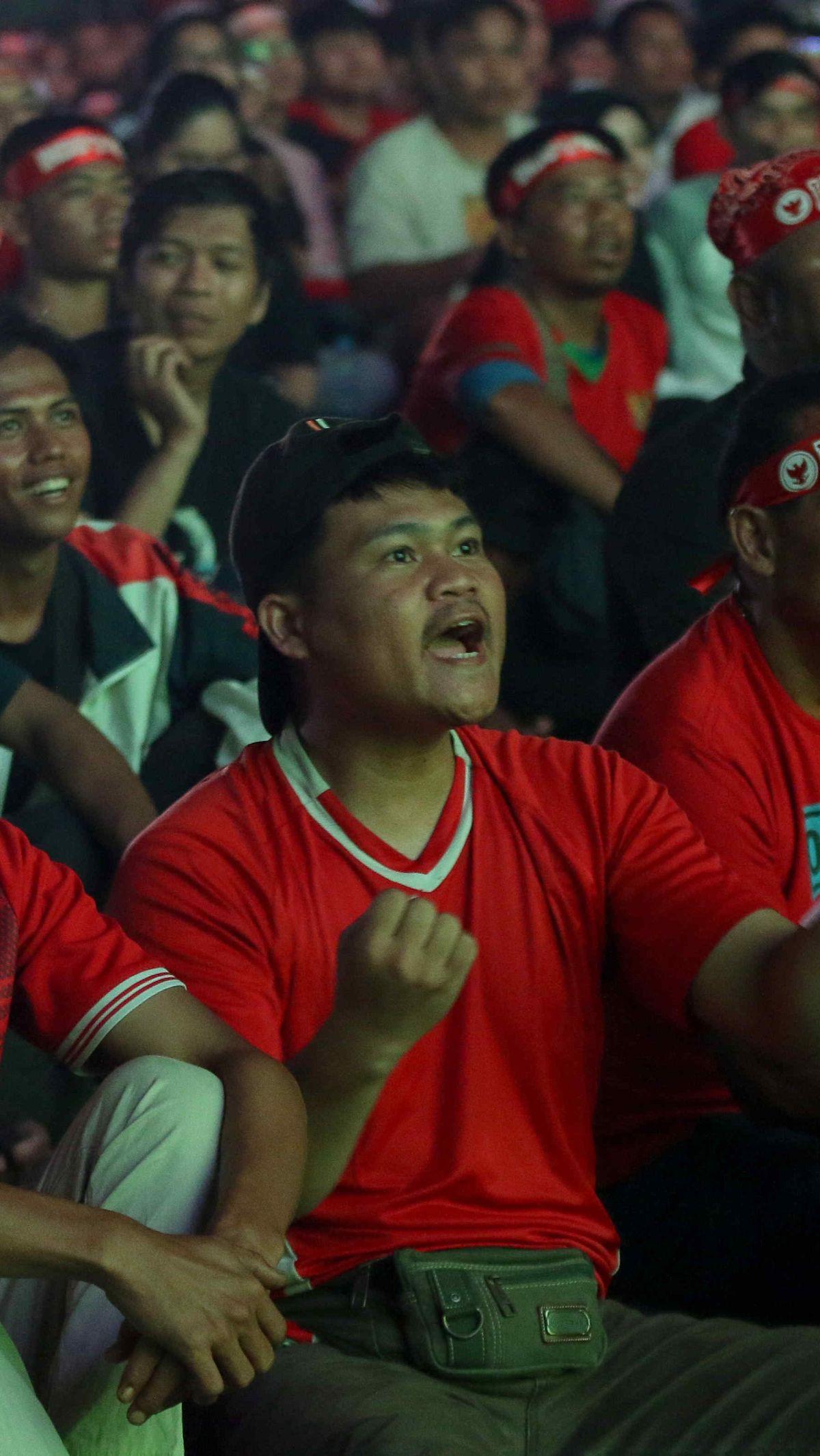 Ajang nobar pertandingan Timnas Indonesia U-23 vs Irak U-23 ini digelar oleh Pemprov DKI Jakarta.&nbsp;Foto: Liputan6.com/Herman Zakharia