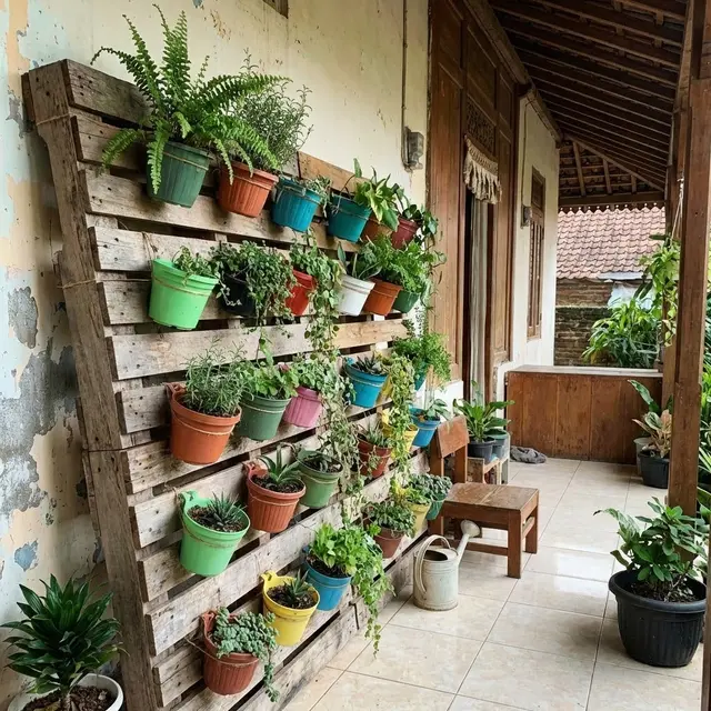 Teras Rumah Sempit Jadi Kebun Hijau