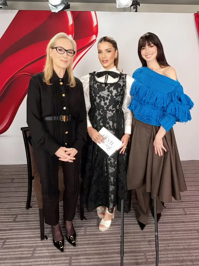 Adu Pesona Cantik Tasya Farasya, Anne Hathaway, dan Meryl Streep di Balik Interview Sekuel The Devil Wears Prada