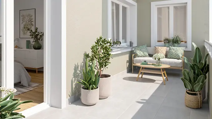 Inspirasi Teras Rumah Kecil agar Tampak Luas (Foto: Reve Art AI)