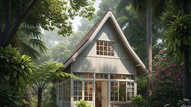 Rumah Kayu Tradisional Bergaya Eropa