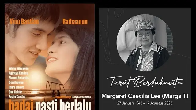 Ungkapan dukacita Vino G. Bastian atas meninggalnya Marga T. (Foto: Dok. Instagram @vinogbastian__)