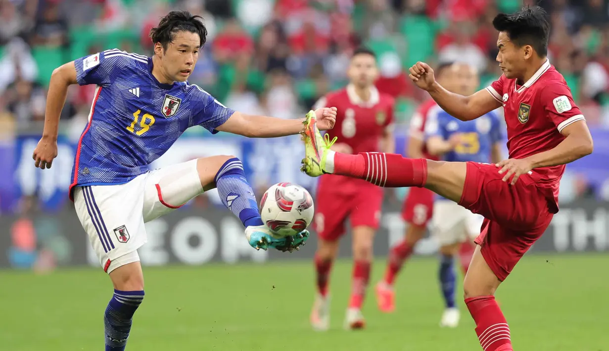 Timnas Indonesia kalah 1-3 dari Jepang. (Giuseppe CACACE/AFP)