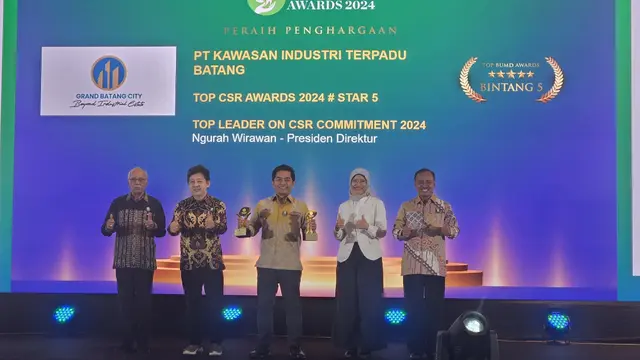 PT Kawasan Industri Terpadu Batang kembali menorehkan prestasi dengan meraih penghargaan bergengsi TOP CSR Award Bintang 5 dan TOP Leader on CSR Commitment 2024.