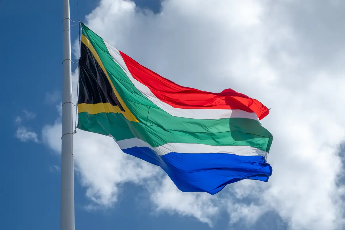 Ilustrasi bendera negara Afrika Selatan