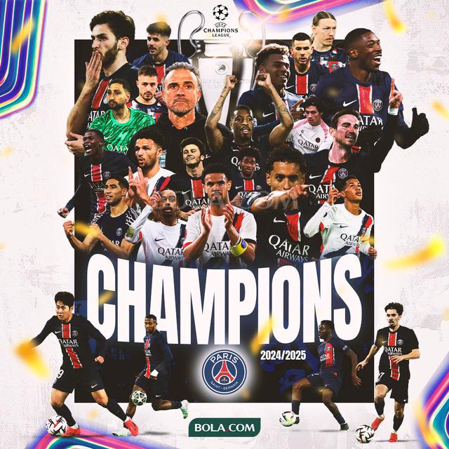 Liga Champions - Ilustrasi PSG Juara Liga Champions Musim 2024/2025