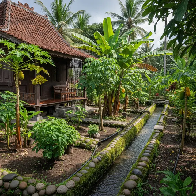 Ide Kebun dengan Saluran Air Hujan