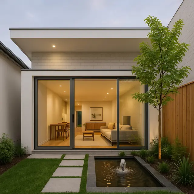Desain Rumah Sederhana Tapi Mewah di Lahan Sempit dengan Taman Kecil