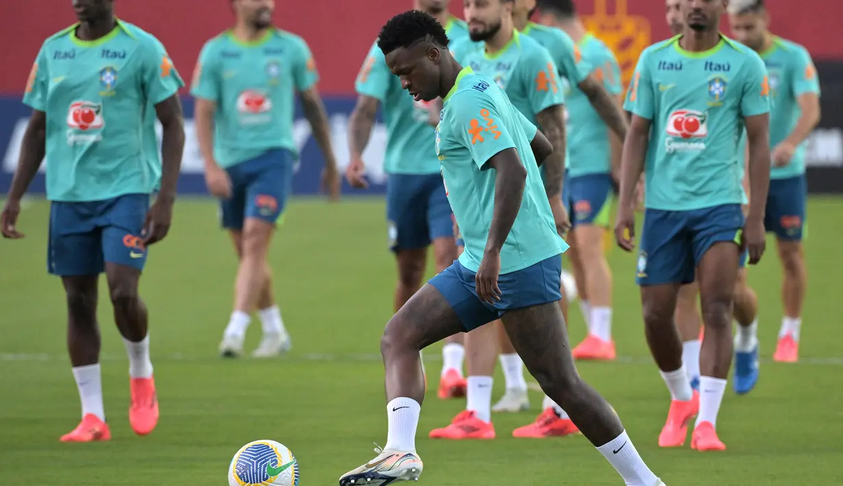 Saat ini, Brasil menempati posisi keempat klasemen Kualifikasi Piala Dunia 2026 zona Conmebol dengan 17 poin dari 11 laga, setelah sebelumnya bermain imbang melawan Venezuela. (Nelson ALMEIDA/AFP)