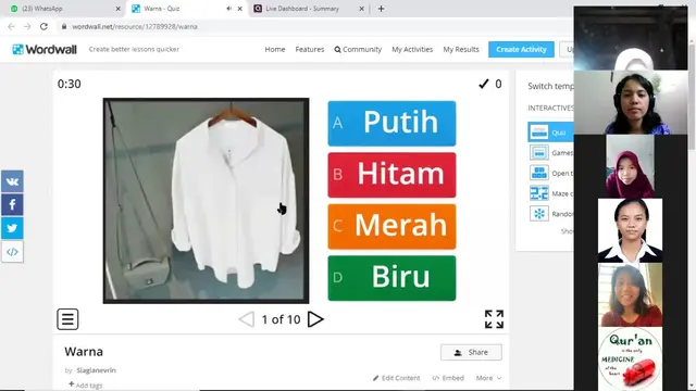 Pembelajaran jarak jauh pelajaran Bahasa Indonesia oleh KBRI Phnom Penh secara virtual.