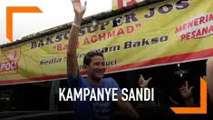 Kampanye di Tegal Sandi berlari sejauh 5 kilometer. Sandi berjanji mengembangkan wisata di Kota Tegal