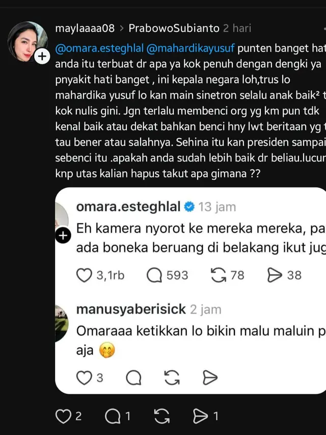 Kritik Netizen terhadap Omara