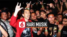 Melalui akun Twitternya, Presiden Jokowi membagikan sebuah video animasi dan ucapan semangat pada para musikus tanah air dalam perayaan Hari Musik Nasional 9 Maret.