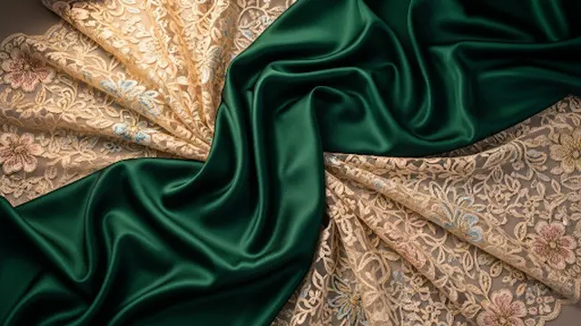 Baju Brokat Kombinasi Satin Blazer Berstruktur
