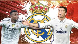 Kylian Mbappe dan Cristiano Ronaldo berseragam Real Madrid. (Bola.com/Benediktus Gerendo Pradigdo)