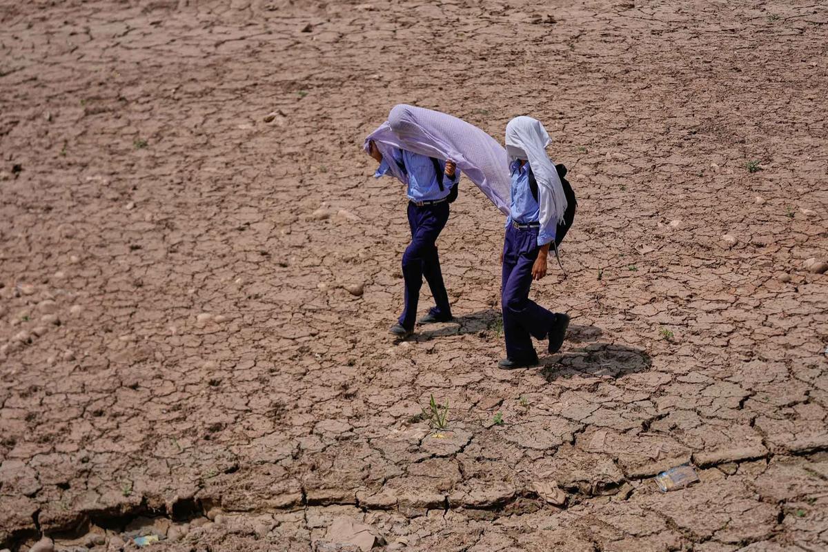 FOTO: Gelombang Panas Ekstrem Lumpuhkan Aktivitas Warga India Utara