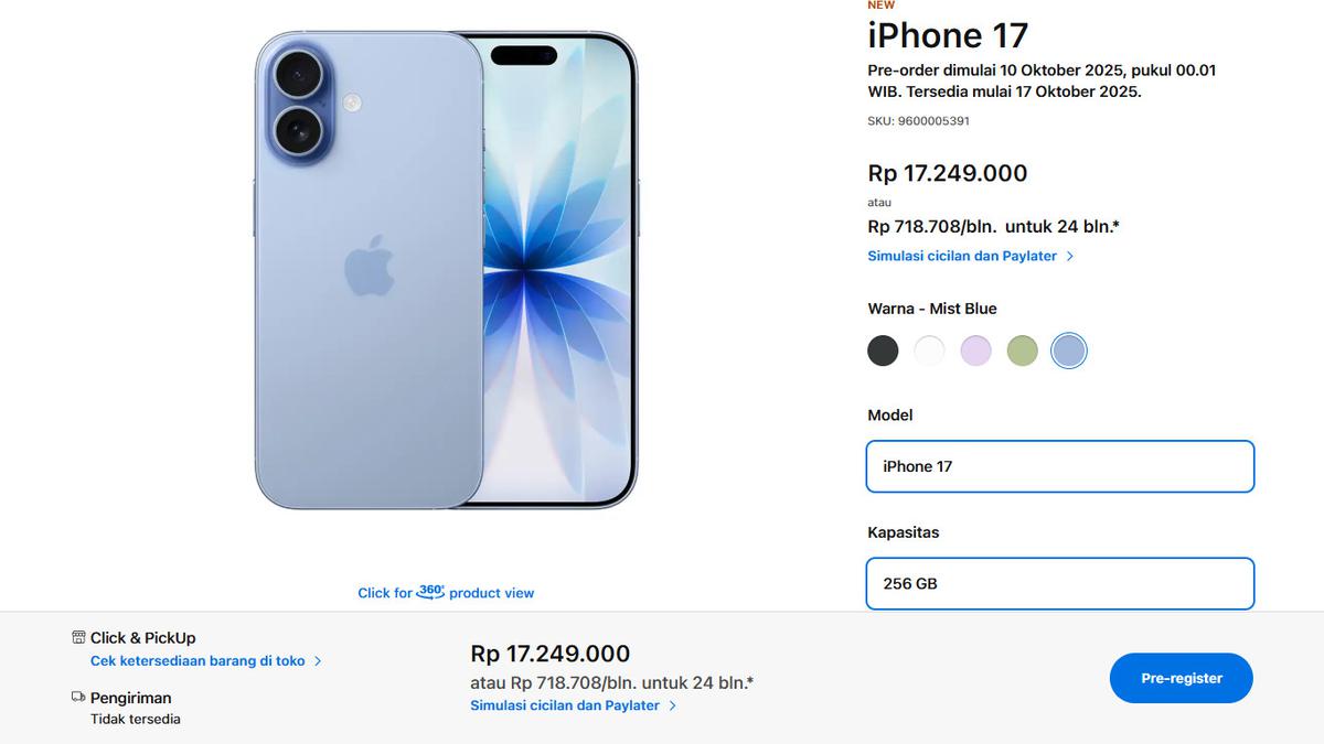 Daftar Harga iPhone 17, iPhone 17 Pro, iPhone 17 Pro Max, dan iPhone Air di Indonesia