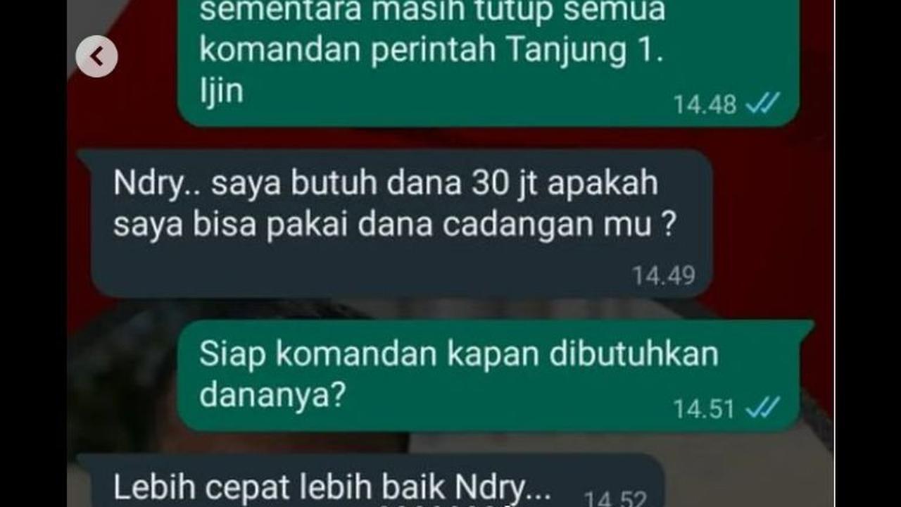 Bukti komunikasi via WA antara Bripka Andry dengan atasannya.