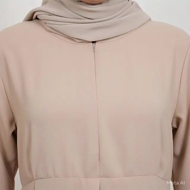 Model Baju Gamis Polos Modern Terbaru Kombinasi Minimalis