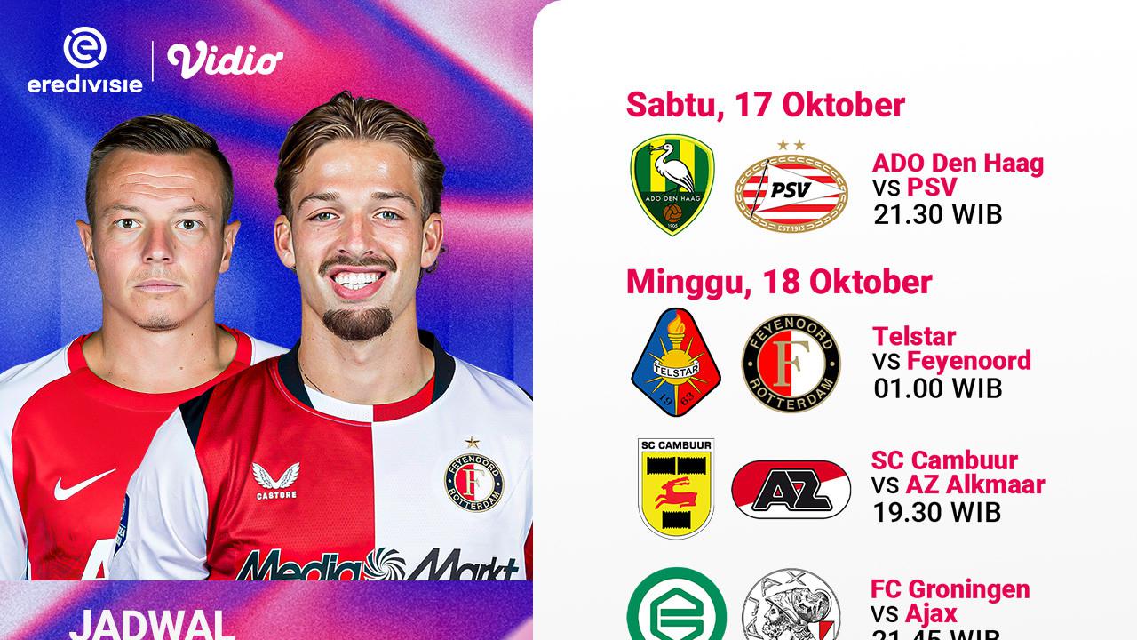 Jadwal Eredivisie 2026/27 Matchweek ke-9: Ujian untuk Tim Papan Atas Hanya di Vidio